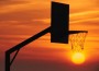 Basketball hoop and sunset
